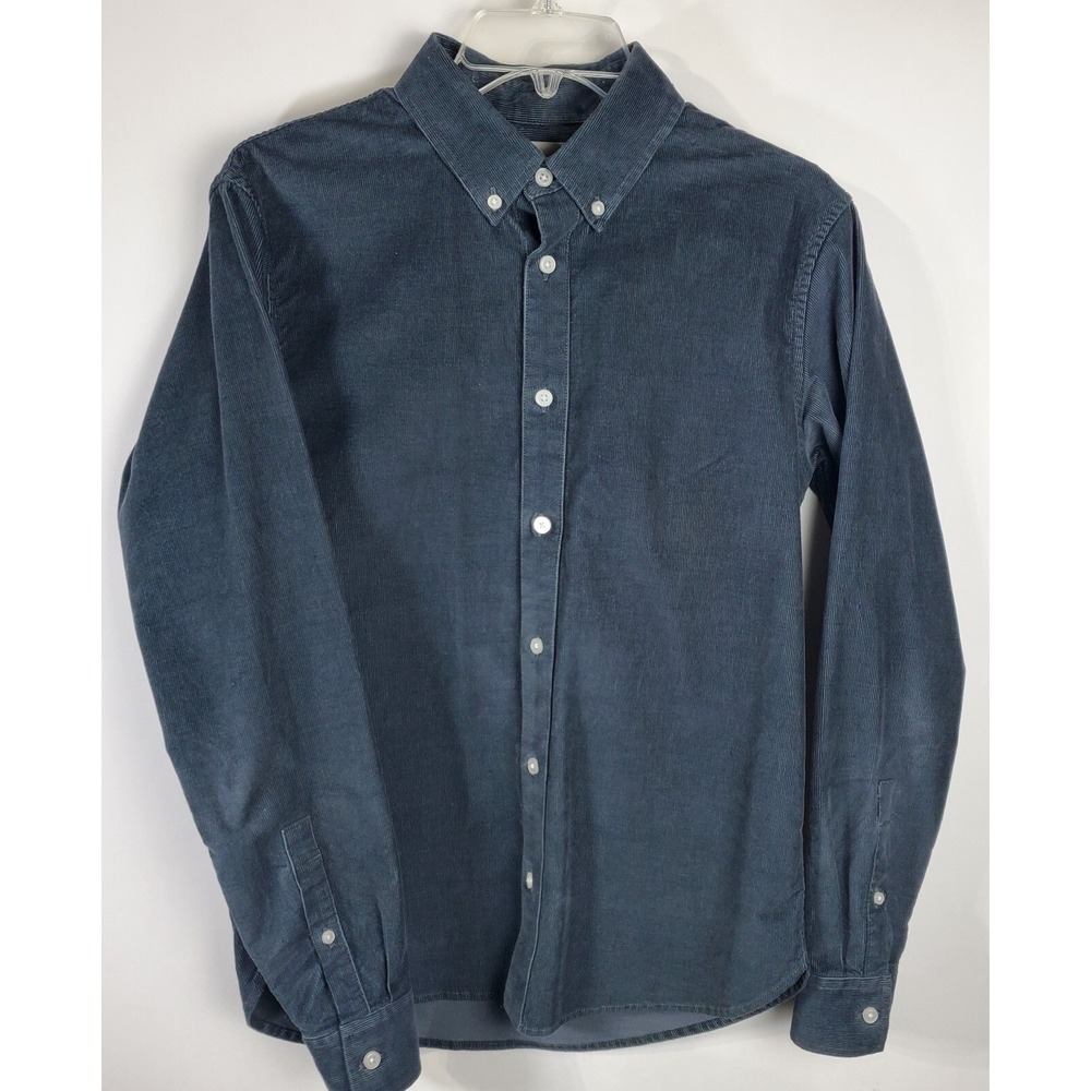Everlane Top Shirt Womens XS Gray Corduroy Stretch Long Sleeve Button Up Casual